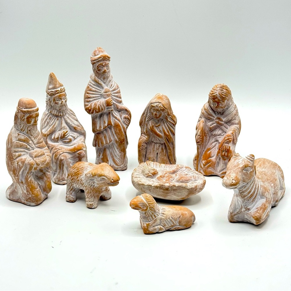 Silent Night Terracotta Nativity Nine Pieces